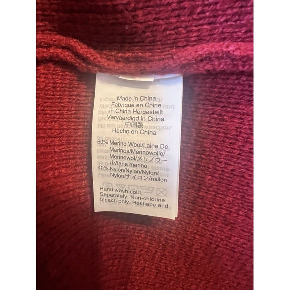 Madewell Sweater Blazer Jacket Red Burgundy Small Merino Wool - Picture 8 of 9